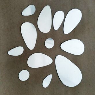 12 Stuks 3d Spiegel Stickers Vinyl Verwijderbare Muursticker Sticker Home Decor Art Diy Spiegel Sticker Decoração Para Sala Zilver