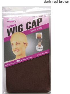 12 Stuks (6 Packs) Pruik Cap Pruik Netten Stretch Mesh Snood Haarnet Dark Beige Pruik Caps donker rood bruin