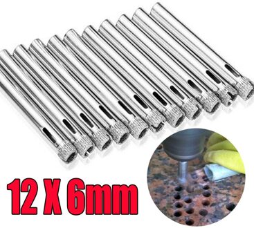 12 Stuks 6Mm Diamant Gatzaag Boor Tool Voor Keramische Porselein Glas Marmer Diamant Gaten Saw Boren Muur tegels Keramische