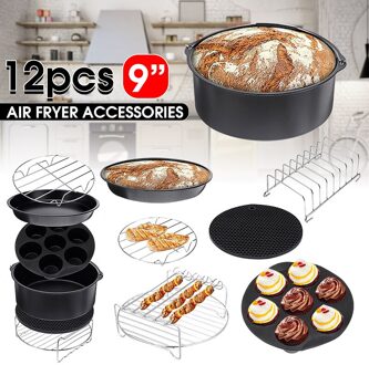 12 Stuks 9 Inch Fit Voor Airfryer 5.2-6.8QT Airfryer Accessoires Bakken Mand Pizza Plaat Grill Pot Keuken Koken tool Voor Party