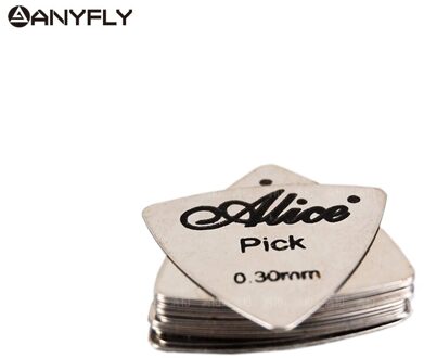 12 stuks Alice Rvs Driehoek Vorm Gitaar Pick Metalen Picks Voor Akoestische Elektrische Gitaar Speed Rock Picks 0.3mm