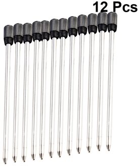12 Stuks Balpen Vullingen Voor Cross Pennen Fine Point Pen Metalen Vulling 7Cm Kantoor School Briefpapier-Zwart inkt