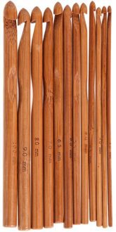 12 Stuks Bamboe Haaknaalden Knit Weave Garen Craft Breien Naald Houten Haaknaald Breien Tools Accessoires