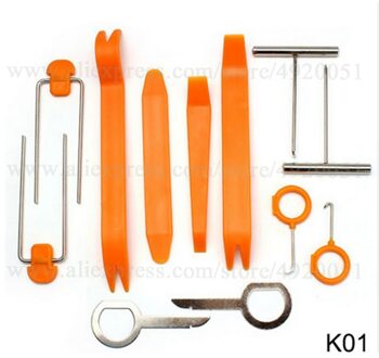 12 Stuks Car Audio Demontage Montage Gereedschap Geluidsisolatie Klem Gesp Diy Trim Panel Crowbar Conversie Removal Tools K01