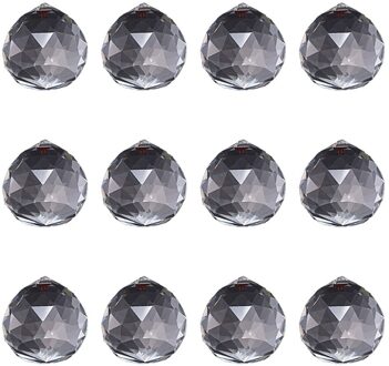 12 Stuks Crystal Ball Prism Suncatcher Kroonluchter Opknoping Diy Hanger Decoratie Voor Tuin Venster Feng Shui Clear 20/30mm Facet 20MM