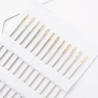 12 Stuks Dikke Big Eye Naaien Self-Threading Naalden Set Borduurwerk Hand Naaien zilver