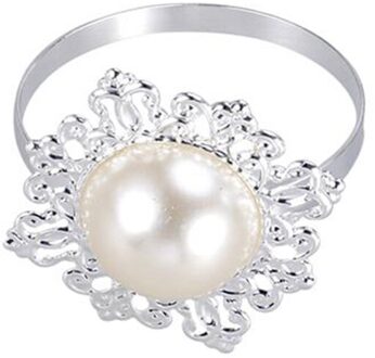 12 Stuks Diner Banket Faux Parel Servetring Servet Gesp Houder Bruiloft Verjaardag Datum Anniversray Party Tafel Decoratie