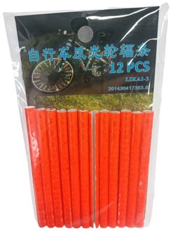 12 Stuks Fietslicht Velg Spoke Clip Licht Buis Veiligheid Waarschuwingslampje Strip Fietsen Reflecterende Reflector Fiets Accessoires oranje
