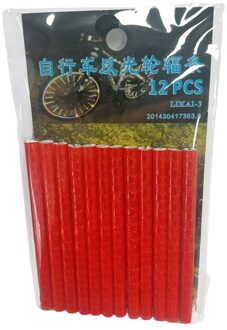 12 Stuks Fietslicht Velg Spoke Clip Licht Buis Veiligheid Waarschuwingslampje Strip Fietsen Reflecterende Reflector Fiets Accessoires rood