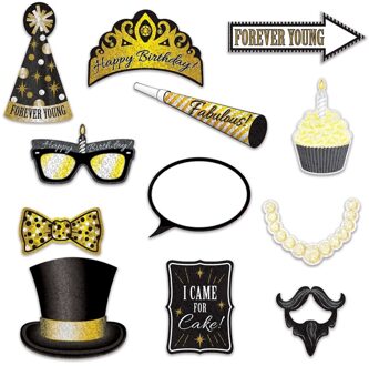 12 stuks foto/photo props verjaardags thema