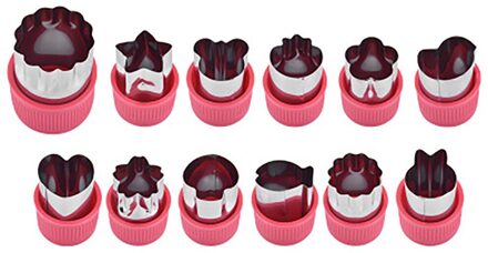 12 Stuks Fruit Stervorm Fondant Cake Cookie Plunger Mould Mold Cutter Gereedschap Keuken Tool Prachtige Accessoires #20 rood