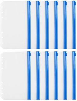 12 Stuks Handig Clear Pvc A6 Bindmiddel Zakken Clear Transparant Rits Mappen Voor Ring Notebook Bindmiddel Bestanden Rapporten Bindmiddel Blauw