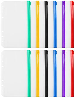 12 Stuks Handig Clear Pvc A6 Bindmiddel Zakken Clear Transparant Rits Mappen Voor Ring Notebook Bindmiddel Bestanden Rapporten Bindmiddel MULTI