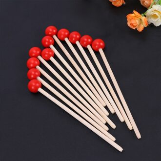12 Stuks Houten Drumsticks Duurzaam Mallet Percussie Accessoire Met Houten Handvat Instrument Supply Voor Kids Kinderen Peuter (Rood)