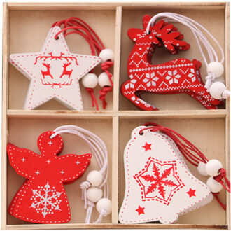 12 Stuks Houten Opknoping Decoratie Hangers Ornamenten Voor Kerstboom Thuis Party Bjstore