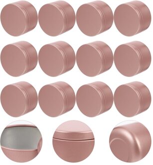 12 Stuks Metalen Kaars Blikken Kaars Container Reizen Tins Diy Kaars Maken Potten Multifunctionele Lege Containers roze