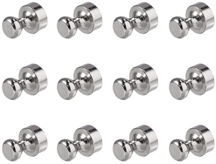 12 Stuks Metalen Magnetische Push Pins Magneten Haken Hanger Voor Koelkast Whiteboard Kaart Kalender Home Office Schoolbenodigdheden