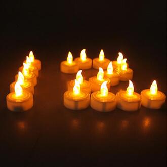 12 stuks Mini Warm Wit velas led decorativas led Amber Glow vela de led Kleine candele kaarsen met batterij