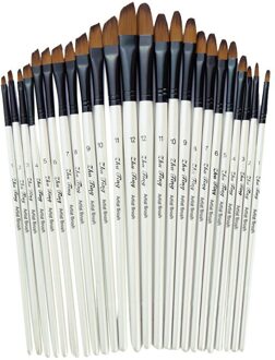 12 Stuks Nylon Haar Houten Handvat Aquarel Penseel Pen Set Voor Leren Diy Olie Acryl Schilderen Art Penselen levert