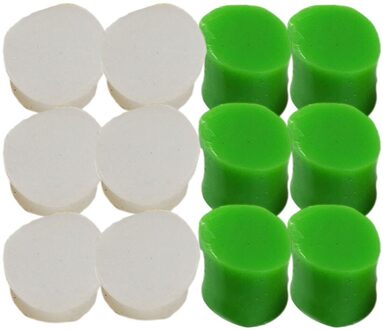 12 Stuks Oordopjes Beschermende Oordoppen Silicone Soft Waterdicht Anti-geluid Oordopjes Protector Zwemmen Douchen Water Sport wit groen