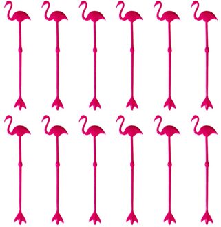 12 Stuks Roerstaafje Drinken Muddler Wegwerp Drank Stirrer Swizzle Sticks Blender Hawaiian Party Mixin rooskleurig