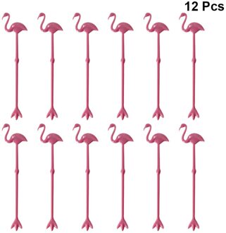 12 Stuks Roerstaafje Drinken Muddler Wegwerp Drank Stirrer Swizzle Sticks Blender Hawaiian Party Mixin roze