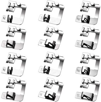 12 Stuks Rolzoom Druk Voet Naaimachine Naaivoet Tricotzoomvoet Set (3/8-8/8 Inch) verstelbare Brede