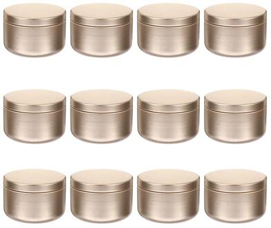 12 Stuks Ronde Kaars Potten Reizen Blikken Kaars Opslag Container Voor Kaarsen Maken gouden 2