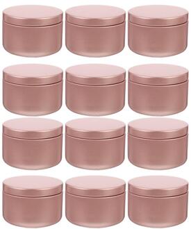 12 Stuks Ronde Kaars Potten Reizen Blikken Kaars Opslag Container Voor Kaarsen Maken roze