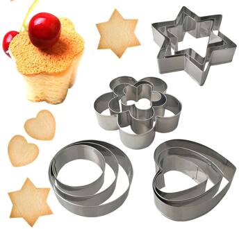 12 Stuks Rvs Cake Cookie Biscuit Ei Fondant Mould Mold Sugarcraft Cutter Cake Tools 8 DC112