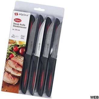 12 Stuks Rvs Messen Voor Steak Alpina