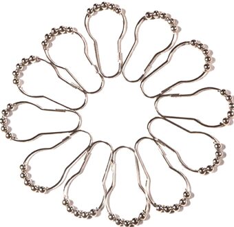 12 Stuks Rvs Praktische Bad Rollerball Douchegordijn Haken Glide Ringen Handig Woonaccessoires