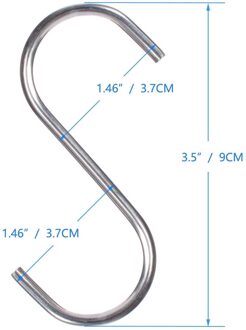 12 Stuks Rvs S-Vorm Haak Keuken Slaapkamer Multifunctionele Reling Hanger Haak Sluiting Holder Haken Opknoping gereedschap # T2P 9CM