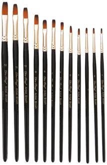 12 Stuks Schilderij Borstels Twee-Tone Praktische Professionele Borstel Set Voor Aquarel