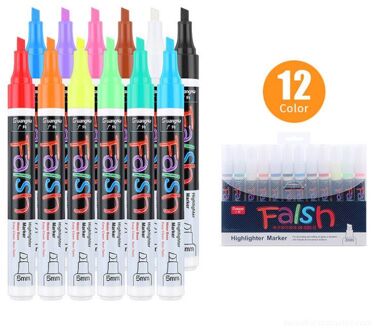 12 Stuks Set 8 Kleuren Liquid Chalk Marker Pennen Uitwisbare Multi Gekleurde Markeerstiften Led Schrijfbord Glas Window Art Marker pennen 12 kleur reeks