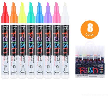 12 Stuks Set 8 Kleuren Liquid Chalk Marker Pennen Uitwisbare Multi Gekleurde Markeerstiften Led Schrijfbord Glas Window Art Marker pennen 8 kleur reeks