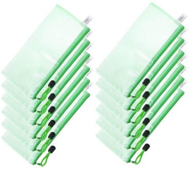 12 Stuks Shirt Pakket Portemonnee Pvc Zip Document Map A6 Voor School En Kantoorbenodigdheden Dienen Als Een Cosmetische Storage bag groen