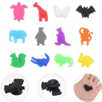 12 Stuks Siliconen Glas Marker Creatieve Dieren Drink Bedels Label Mark Glas Identificatie Voor Party Banquet