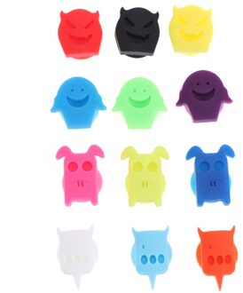 12 Stuks Siliconen Glas Marker Creatieve Gezicht Drink Bedels Label Mark Glas Identificatie Voor Party Banquet