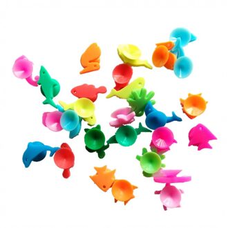 12 Stuks Siliconen Marine Dieren Glas Marker Drinkbeker Identifier Party Cup Sign (Gemengde Kleuren)