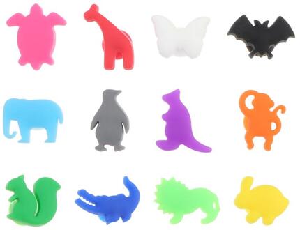 12 Stuks Siliconen Wijnglas Marker Creatieve Dieren Drink Bedels Label Mark Glas Identificatie Voor Party Banquet