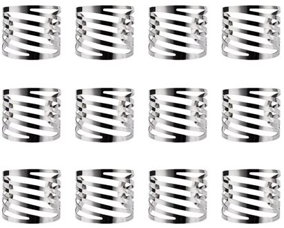 12 Stuks Terug Patroon Bruiloft Servetringen Tafel Decoratie Holle Familiebijeenkomsten Dagelijks Gebruik Servet Gesp Houder Decor nee.1