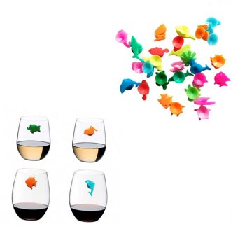 12 Stuks Wijnglas Marker Marine Dieren Siliconen Herbruikbare Leuke Drankjes Teken Voor Diners