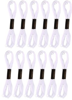 12 Stuks Zwart En Wit Kruissteek Draad Borduurwerk Floss Strengen Zwart Hand Naaigaren Diy Handwerk Accessoires 12 wit