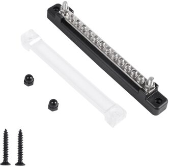 12 Terminal 130A/150A Rail Blok & Cover Voor Auto Boot Marine Power Distributie Terminal Blok M4/12 schroeven + M6/2 Studs