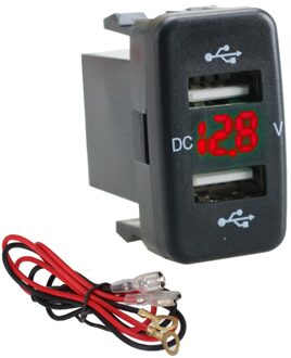 12 V-24 V Autolader Socket Auto 4.2A Dual Usb-poorten Socket Charger Voltmeter Stopcontact Voor Toyota Sales rood