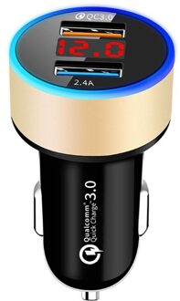 12 V/24 V Dual Poorten QC 3.0 USB Auto Fast Charger Sigarettenaansteker Digitale LED Voltmeter Power Adapter voor Mobiele Telefoon Tablet GPS Rood