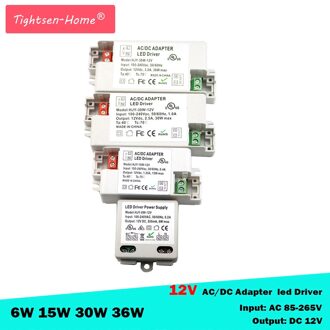 12 V LED Driver Transformers AC110V 220 V NAAR DC12V Voeding Adapter voor 6 W 15 W 30 W 36 W 60 W LED lamp strips Huishoudelijk Gebruik 60W