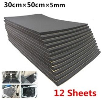 12 Vellen Auto Suv Van Geluidsisolatie Isolatie 5Mm Gesloten Cel Schuim 30Cm × 50Cm Interieur Accessoires geluidsisolatie Spons