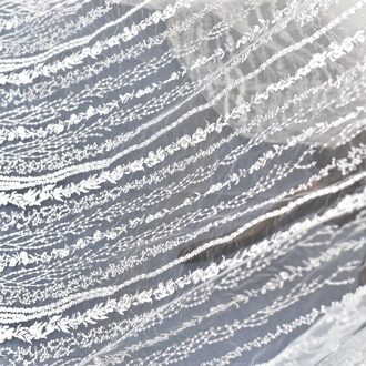 120*100Cm Wit Wedding Dress Bridal Applique Diy Bruids Hoofdtooi Sjaal Veil Geborduurde Lace Stof Patch Gordijn